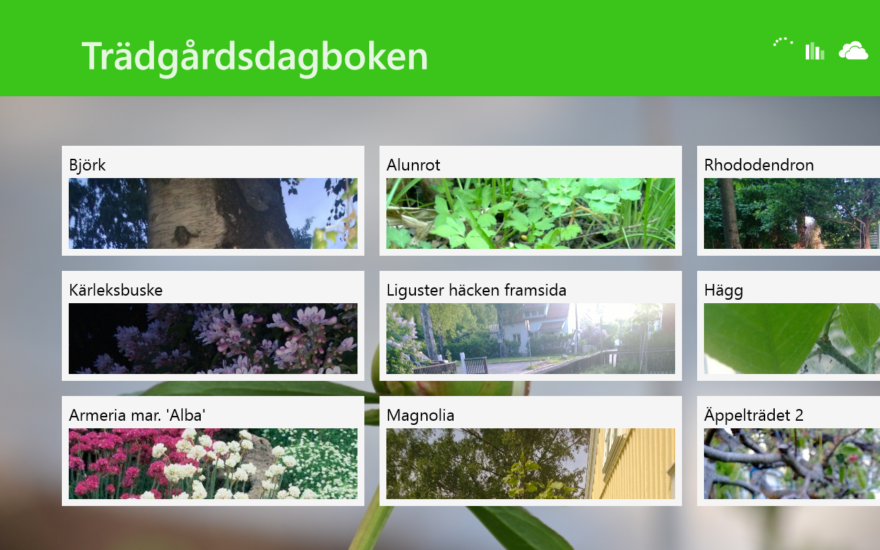 Windows native app of garden diary by Jonas Deibe