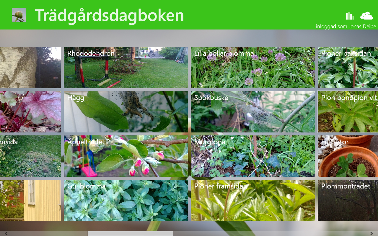 Windows native app of garden diary by Jonas Deibe