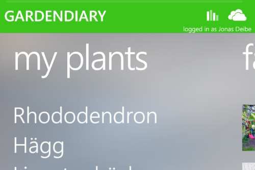 A window phone app to collect garden information