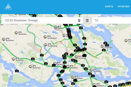 Webapp of Trafiken Sverige by Jonas Deibe