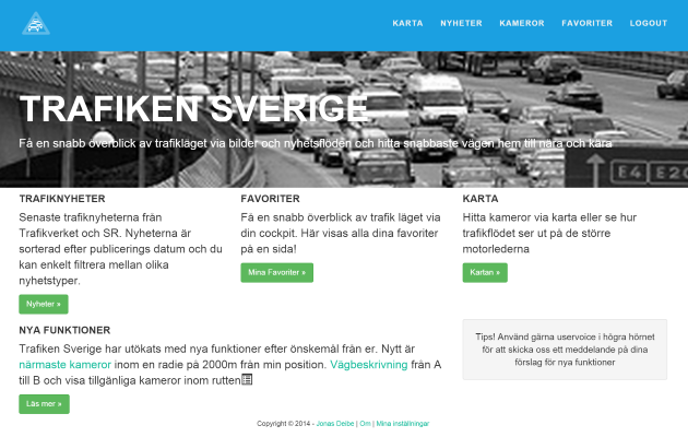 Trafiken Sverige en app by Jonas Deibe