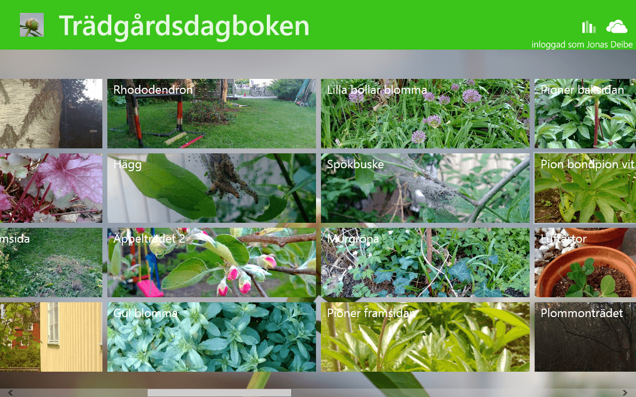 Windows native app of garden diary by Jonas Deibe